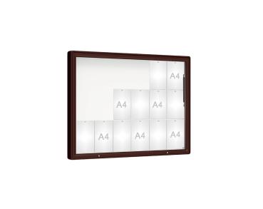 Schaukasten 2000 Farbe:RAL 8017|Verglasung:Securitglas|Abmessungen:18 A4 - B 1350 x H 1000 mm