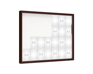 Schaukasten 2000 Farbe:RAL 8017|Verglasung:Securitglas|Abmessungen:28 A4 - B 1710 x H 1350 mm