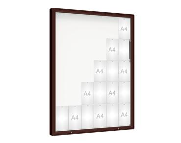 Schaukasten 2000 Farbe:RAL 8017|Verglasung:Securitglas|Abmessungen:30 A4 - B 1350 x H 1710 mm