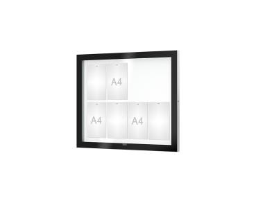Schaukasten Edge Bautiefen 54 mm Titelleisten:Ohne Titelleiste|Abmessungen:8 A4 - B 950 x H 800 mm