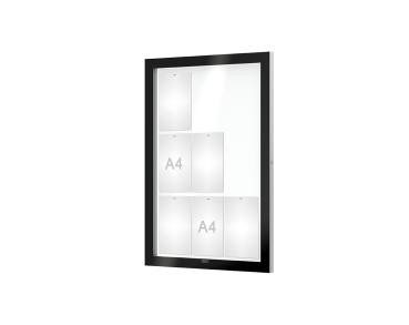 Schaukasten Edge Bautiefen 54 mm Titelleisten:Ohne Titelleiste|Abmessungen:9 A4 - B 740 x H 1100 mm