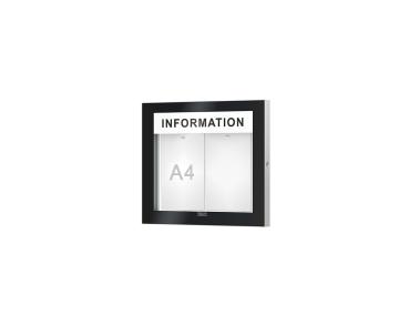 Schaukasten Edge Bautiefen 54 mm Titelleisten:Mit Titelleiste|Abmessungen:2 A4 - B 530 x H 465 mm