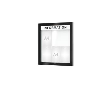 Schaukasten Edge Bautiefen 54 mm Titelleisten:Mit Titelleiste|Abmessungen:6 A4 - B 740 x H 800 mm