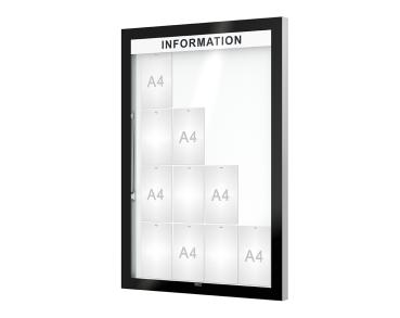 Schaukasten Edge Bautiefen 80 mm Titelleisten:Mit Titelleiste|Abmessungen:16 A4 - B 970 x H 1420 mm