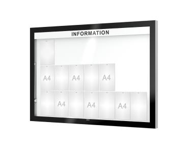 Schaukasten Edge Bautiefen 80 mm Titelleisten:Mit Titelleiste|Abmessungen:21 A4 - B 1600 x H 1120 mm
