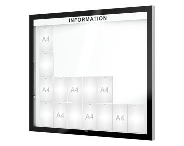 Schaukasten Edge Bautiefen 80 mm Titelleisten:Mit Titelleiste|Abmessungen:28 A4 - B 1600 x H 1420 mm
