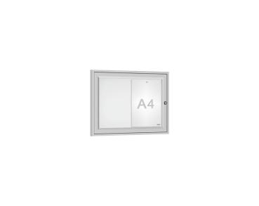 Schaukasten Tradition Farbe:Silber eloxiert|Abmessungen:2 A4 - B 550 x H 400 mm