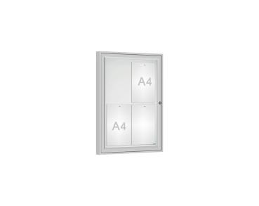 Schaukasten Klassik Farbe:Silber eloxiert|Verglasung:Securitglas|Abmessungen:4 A4 - B 550 x H 750 mm