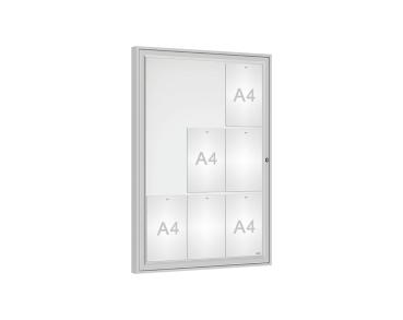 Schaukasten Klassik Farbe:Silber eloxiert|Verglasung:Securitglas|Abmessungen:9 A4 - B 750 x H 1050 mm