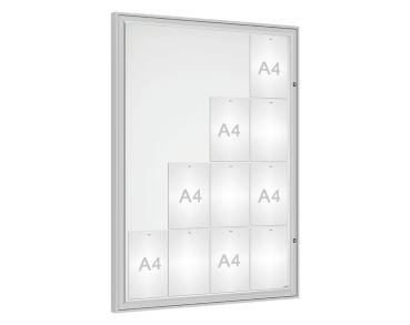 Schaukasten Klassik Farbe:Silber eloxiert|Verglasung:Securitglas|Abmessungen:16 A4 – B 1000 x H 1350 mm