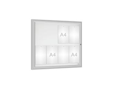 Schaukasten Klassik Farbe:Silber eloxiert|Verglasung:Securitglas|Abmessungen:8 A4 - B 980 x H 830 mm