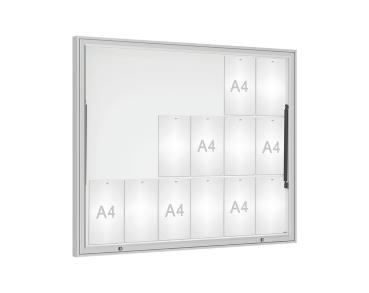 Schaukasten Klassik Farbe:Silber eloxiert|Verglasung:Securitglas|Abmessungen:18 A4 - B 1330 x H 1080 mm