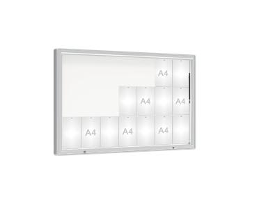 Schaukasten 2000 Farbe:Silber eloxiert|Verglasung:Securitglas|Abmessungen:21 A4 - B 1600 x H 1000 mm