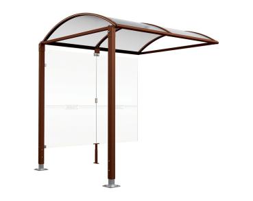 Fahrradüberdachung Vierkantrohr „M” mit Glasverkleidungen