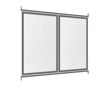 Seitenverkleidung für Wegüberdachung Milano und Vierkantrohr "M" mit Polycarbonat-Verkleidungen