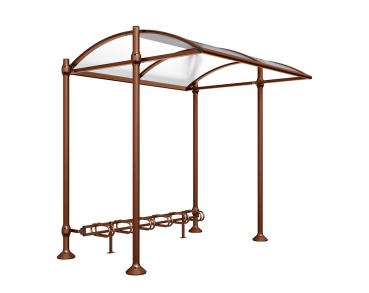 Fahrradüberdachung Province gebürsteter Edelstahl