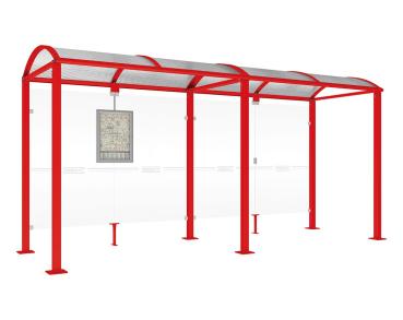 Wartehalle Malta Farbe:RAL 3020|Länge:5 000 mm|Struktur:Ohne Seitenverkleidung