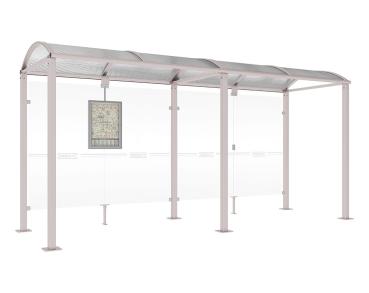 Wartehalle Malta Farbe:RAL 7044|Länge:5 000 mm|Struktur:Ohne Seitenverkleidung