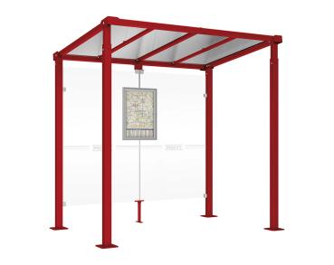 Wartehalle Milano Farbe:RAL 3004|Länge:Länge 2500 mm|Struktur:Ohne Verkleidungen