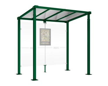 Wartehalle Milano Farbe:RAL 6005|Länge:Länge 2500 mm|Struktur:Ohne Verkleidungen