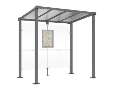 Wartehalle Milano Farbe:Procity grau|Länge:Länge 2500 mm|Struktur:Ohne Verkleidungen