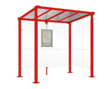 Wartehalle Milano Farbe:RAL 3020|Länge:Länge 2500 mm|Struktur:1 Seitenverkleidung