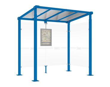 Wartehalle Milano Farbe:RAL 5010|Länge:Länge 2500 mm|Struktur:1 Seitenverkleidung