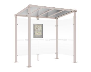 Wartehalle Milano Farbe:RAL 7044|Länge:Länge 2500 mm|Struktur:1 Seitenverkleidung