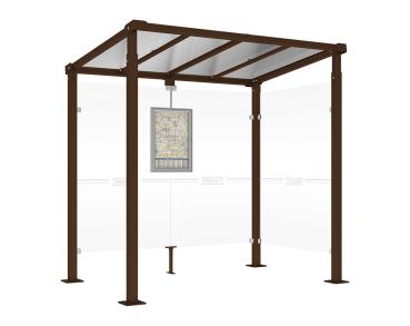 Wartehalle Milano Farbe:RAL 8017|Länge:Länge 2500 mm|Struktur:1 Seitenverkleidung
