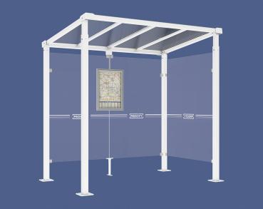Wartehalle Milano Farbe:RAL 9010|Länge:Länge 2500 mm|Struktur:1 Seitenverkleidung