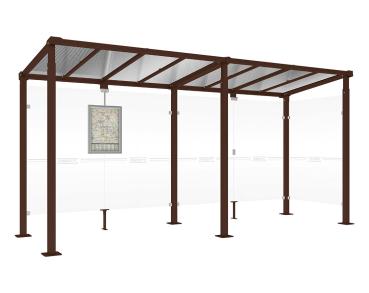 Wartehalle Milano Farbe:RAL 8017|Länge:Länge 5000 mm|Struktur:1 Seitenverkleidung