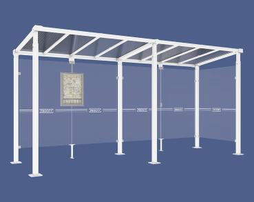 Wartehalle Milano Farbe:RAL 9010|Länge:Länge 5000 mm|Struktur:1 Seitenverkleidung