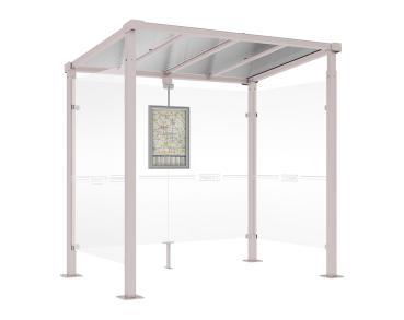 Wartehalle Milano Farbe:RAL 7044|Länge:Länge 2500 mm|Struktur:2 Seitenverkleidungen