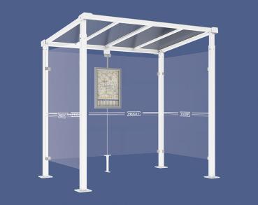 Wartehalle Milano Farbe:RAL 9010|Länge:Länge 2500 mm|Struktur:2 Seitenverkleidungen