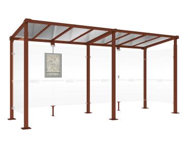 Wartehalle Milano Farbe:Rost Korten Effekt|Länge:Länge 5000 mm|Struktur:2 Seitenverkleidungen