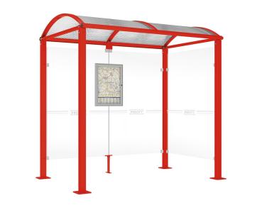 Wartehalle Malta Farbe:RAL 3020|Länge:2 500 mm|Struktur:Seitenverkleidung rechts