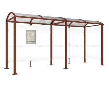 Wartehalle Malta Farbe:Rost Korten Effekt|Länge:5 000 mm|Struktur:Seitenverkleidung rechts