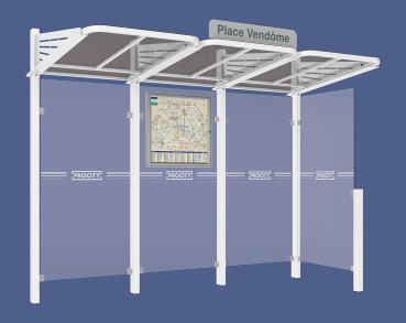 Wartehalle Convi Farbe:RAL 9010|Struktur:Seitenverkleidung rechts