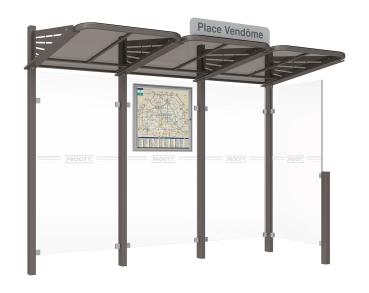 Wartehalle Convi Farbe:Procity grau|Struktur:Seitenverkleidung rechts