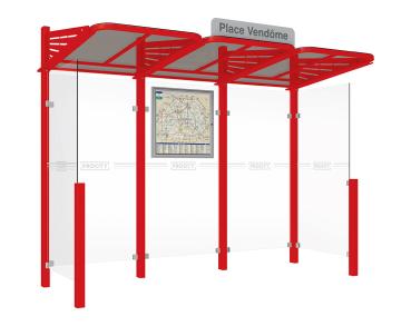 Wartehalle Convi Farbe:RAL 3020|Struktur:Seitenverkleidung links und rechts