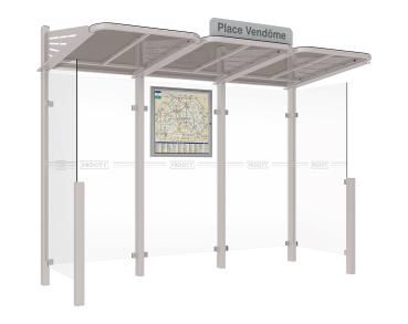 Wartehalle Convi Farbe:RAL 7044|Struktur:Seitenverkleidung links und rechts