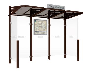 Wartehalle Convi Farbe:RAL 8017|Struktur:Seitenverkleidung links und rechts