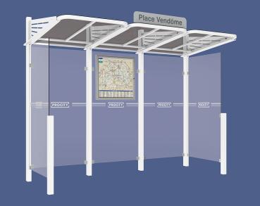 Wartehalle Convi Farbe:RAL 9010|Struktur:Seitenverkleidung links und rechts