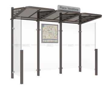 Wartehalle Convi Farbe:Procity grau|Struktur:Seitenverkleidung links und rechts