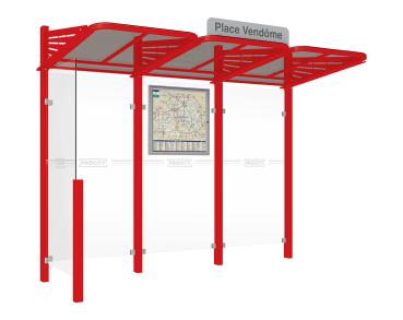 Wartehalle Convi Farbe:RAL 3020|Struktur:Seitenverkleidung links