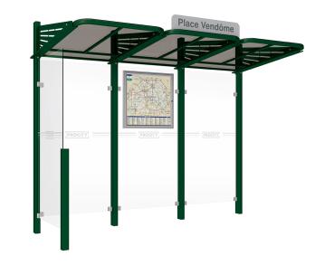 Wartehalle Convi Farbe:RAL 6005|Struktur:Seitenverkleidung links