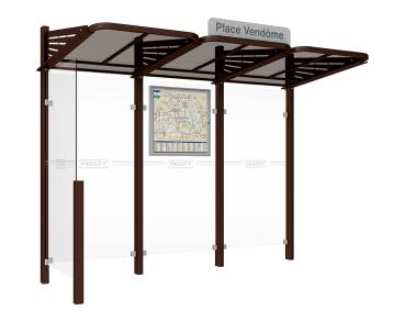 Wartehalle Convi Farbe:RAL 8017|Struktur:Seitenverkleidung links