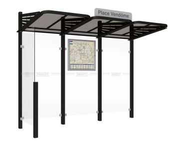 Wartehalle Convi Farbe:RAL 9005|Struktur:Seitenverkleidung links