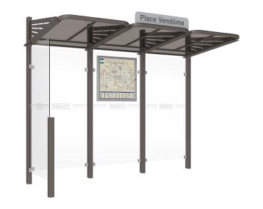 Wartehalle Convi Farbe:Procity grau|Struktur:Seitenverkleidung links