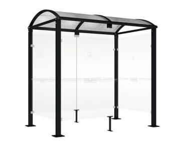 Raucherunterstand Klassik "M" Farbe:RAL 9005|Länge:2 500 mm